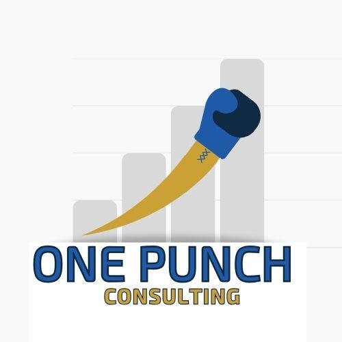 Logo A boxing glove angled up and to the right following a growth chart
