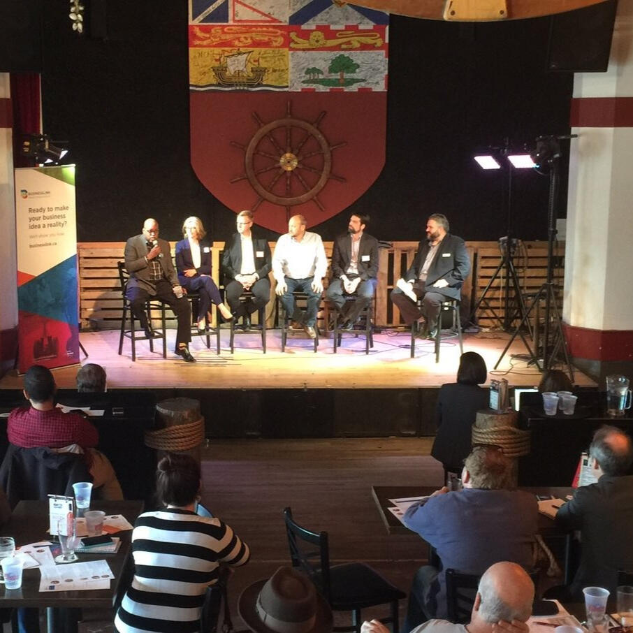 Dale MCing a presentation